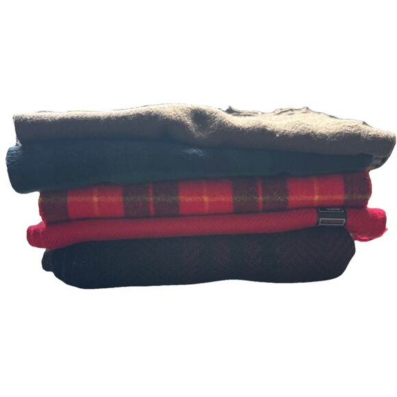 Men's Scarves 6: Black, Brown, Red NWT, 2 Plaid, 1 Woven Stripes Various Sizes - Picture 8 of 10